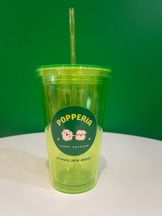 16 oz Tumbler with Popperia Logo - green